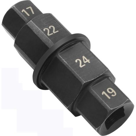 Herramienta para ejes de motocicleta, herramienta hexagonal para eje delantero, herramienta hexagonal para extracción de ejes de motocicleta con diámetros internos de 17 mm, 19 mm, 22 mm y 24 mm (negr