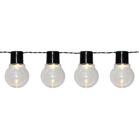 Best Season – Solar LED Lichterkette Partaj – Mit Dämmerungssensor & separatem Solarpanel – Ideal für Garten & Balkon – Warmweißes Licht – 10 Kugeln, 2 m Kabel, Schwarz (1/5)