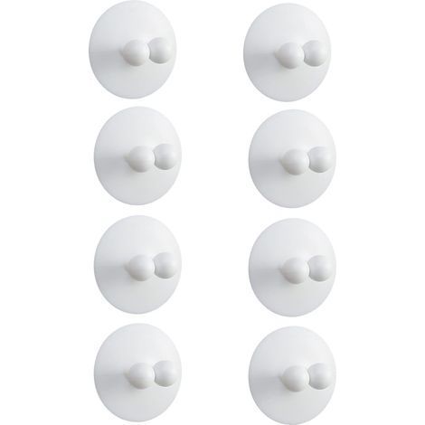 Set di 8 porta spazzolini a ventosa, supporto da parete in silicone antiforatura per spazzolini, asciugamani, rasoi e bombe da bagno (bianco) (1/5)