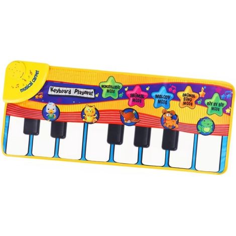 Tapis d'éveil musical pour bébé, tapis de piano musical pour enfant, tapis de sol avec clavier de piano, tapis en forme de couverture animalière, tapis d'éveil tactile, jouets d'éveil (1/5)