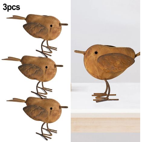 oiseau décoration fer artisanat en forme d'art silhouette sculpture extérieur jardin clôture produits 3pcs Métal (1/5)