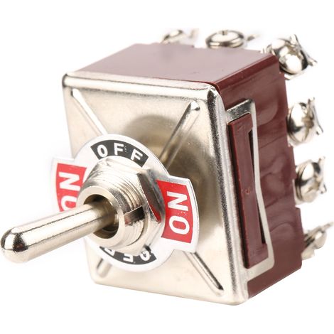 Interrupteur à bascule 3 positions ON/OFF/ON 4PDT 12 broches 12 mm 15 A/250 V CA 10 A/380 V CA (1/5)