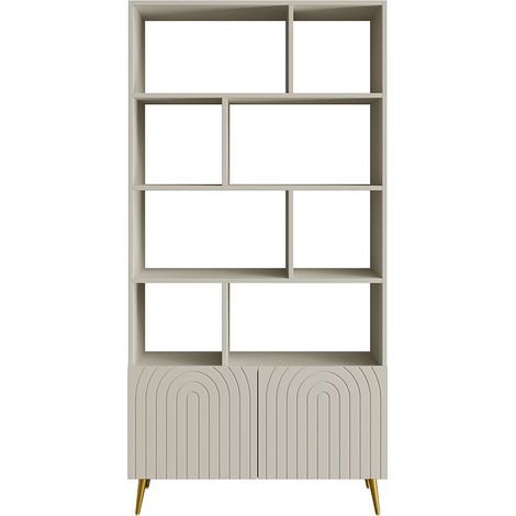 Libreria con 2 ante e 8 nicchie Beige - NORSIM (1/3)