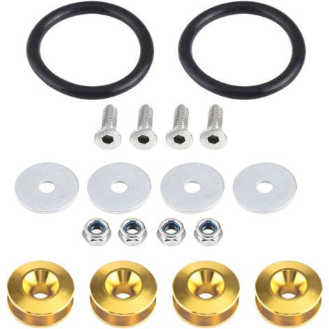 QORVA-Rondelle de pare-chocs/boulon en alliage d'aluminium pour voiture, Kit d'habillage de compartiment moteur, fixation à dégagement rapide