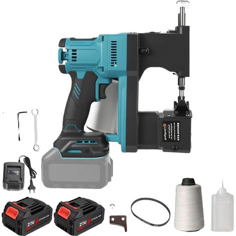 Máquina de coser inalámbrica, alto rendimiento, diseño portátil, 2 baterías. (1/2)