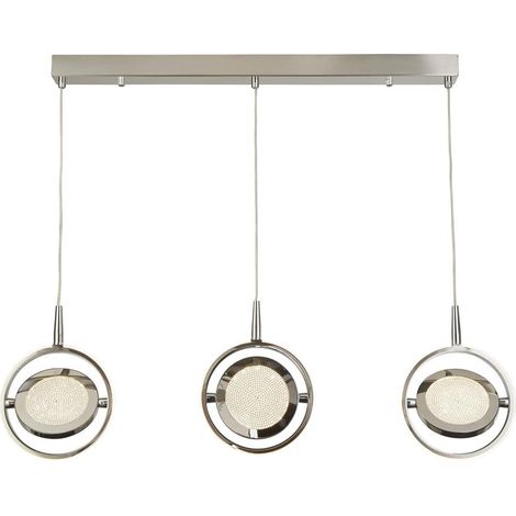 Searchlight Gyroscope Suspension à 3 lumières LED Ring Bar Chrome, Crystal Sand 3000K (1/3)