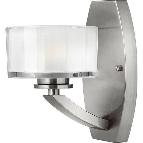 Elstead Meridian - 1 Licht Wandleuchte gebürstet Nickel Glasschirm, G9 (1/4)