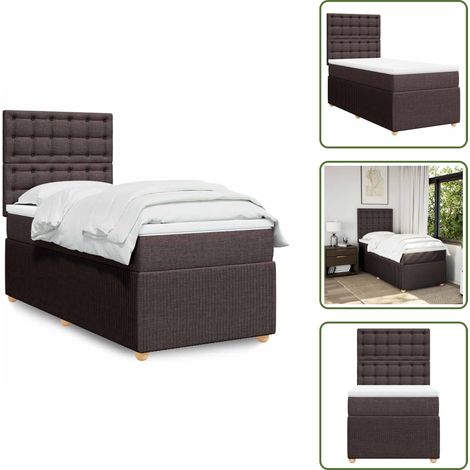 Sommier à lattes de lit avec matelas Marron foncé 80x200 cm - Sommier À Lattes De Lit - Sommiers À Lattes De Lit - Lit - Meuble De Chambre À Coucher (1/5)