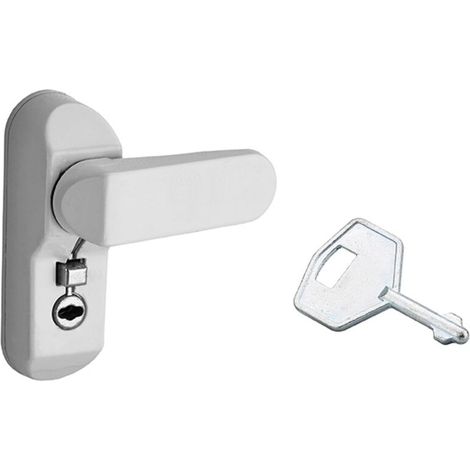 Loqueteau de fenêtre bois, à clé, laqué blanc - (1/2)