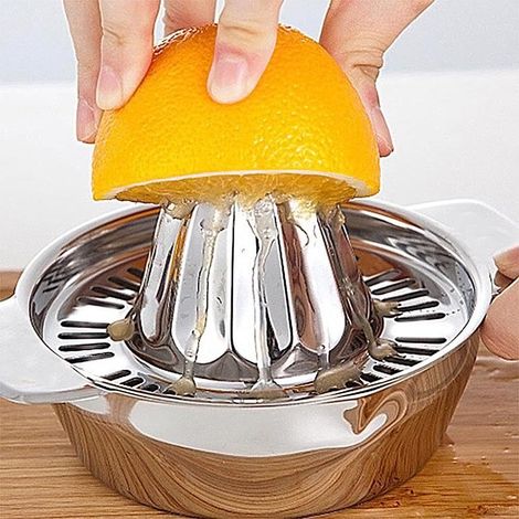 Manuel en Acier Inoxydable Juicer, Presse-Agrumes INOX Orange Presse-Agrumes Manuel Acier Inoxydable Presse-Agrumes pour Citron Ustensile De Cuisine (1/5)