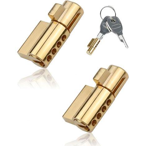 2 Pièces Cadenas Antivol Remorque Serrure Attelage 4 Clés Protection Deichselschloss Caravane Camping Véhicule Remorquage Sécurité Acier Lourd Résistant Métal Accessoire (1/5)