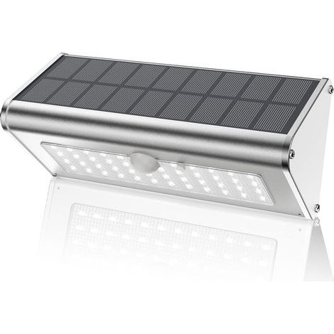 Superhelle Solar-Außenleuchte, IP65 wasserdicht, 1100 Lumen, kabellose LED-Bewegungsmelderleuchte, Aluminium-Metallgehäuse, Sicherheitsleuchten, Flutlicht-Wandleuchten, 1 Stück (Tageslicht) (1/5)