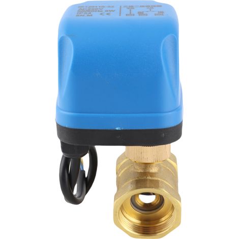 Vanne à bille électrique 2 voies, 3 fils, 2 commandes, protection IP54, moteur synchrone, bleue, 220 V CA (1/5)