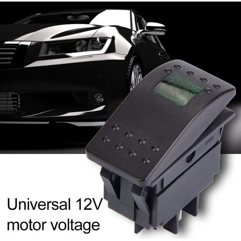5 interrupteurs à bascule 4 broches 12 V CC avec voyant LED pour batterie de voiture, bateau ou caravane (vert) (1/5)