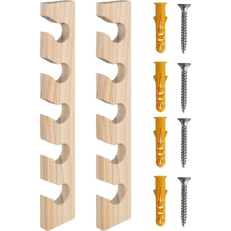 2 Piece Fishing Rod Holder, Wooden Fishing Rod Holder, Fishing Rack for 10 Fishing Rods Organizer Equipment Fishing Accessories Wall Mount Set Firm Easy Installation (1/5)