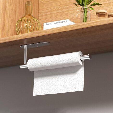 Self-adhesive or perforated stainless steel toilet roll holder for kitchen and bathroom. (1/5)