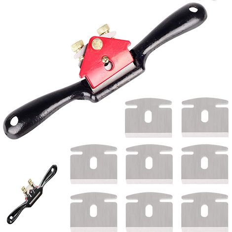 Zum Rasieren von Holzspeichen, 9"/210 mm, individuelles Planenspeichen-Handtrimmwerkzeug mit Schneidkante, mit 8 Ersatzklingen, verstellbarer Handschlüssel mit Schrauben