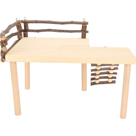 Giochi di arrampicata in legno per criceti, piattaforma realizzata con tronchi naturali, scaletta per mangiare, giocare, riposare e muoversi. (1/5)