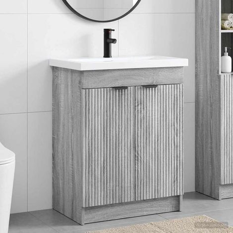 vidaXL Badezimmermöbel-Set Grau Sonoma 78,5 x 37,5 x 81 cm (1/5)