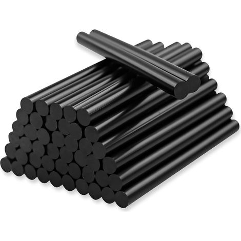 Bâtons de colle thermofusible noirs, bâtons de pistolet à colle chaude pour artisanat fait main bricolage projet de bureau à domicile Art artisanat Fix et réparations 50 pièces, 7 mm x 10 cm (1/5)