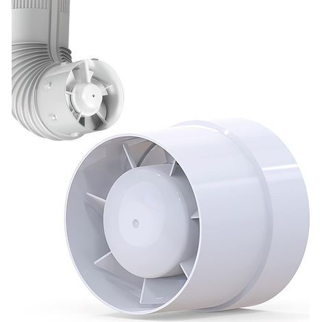 Ventilateur Extracteur d'air 100/150 mm,12W/130m³-320m³, extracteur axial conduit en ligne:Salle de bain, Cuisine,Cave,Ventilateur de tuyau silencieux pour la maison, les greniers (Ø15 (1/5)