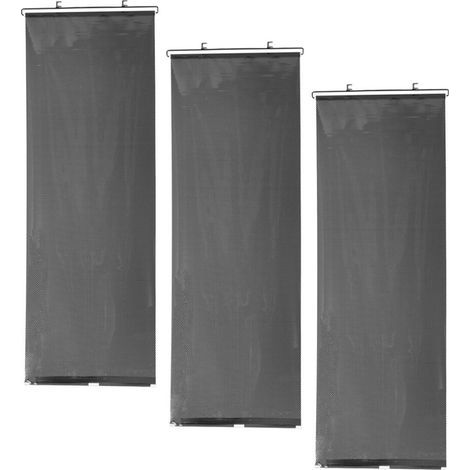 3Pièces Rideaux Store PVC Noir Isolation Thermique Rétractable (1/2)