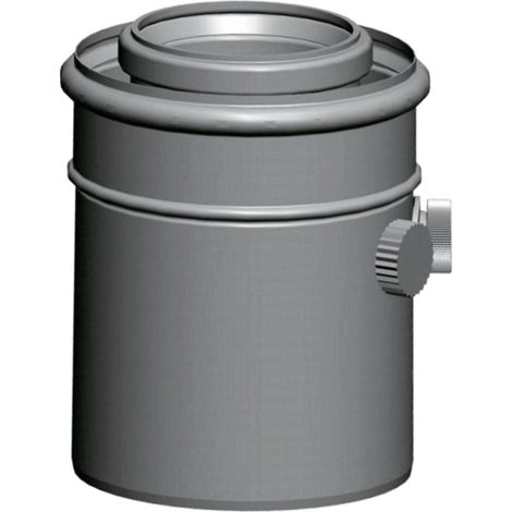 Wolf Anschluss-Adapter DN80/125 m. Meßstutzen, L:150mm, weiß steckbar, 2651488