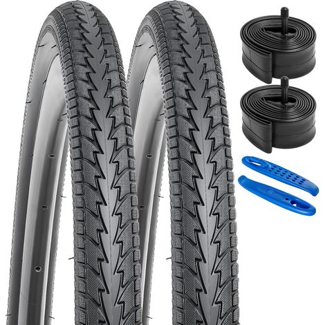 2-PCS 24 Pouces Route Vélo pneus 24x1.75/47-507 and 24 Pouces Vélo Chambre à air Schrader Valve with Compatible with 24x1.75 Vélo Bike pneus and Chambre à air (Y-710) (1/5)