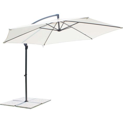 Sombrilla de jardín redonda parasol Ø3 blanco poste negro mod. Eris (1/3)