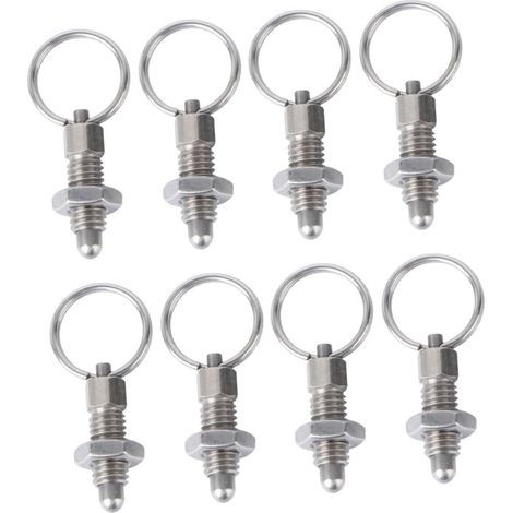 8pièces Anneaux De Tirage Plongeurs à Ressort Acier Inoxydable De Positionnement Accessoires Pour Équipement De Machine Et Véhicules (1/5)