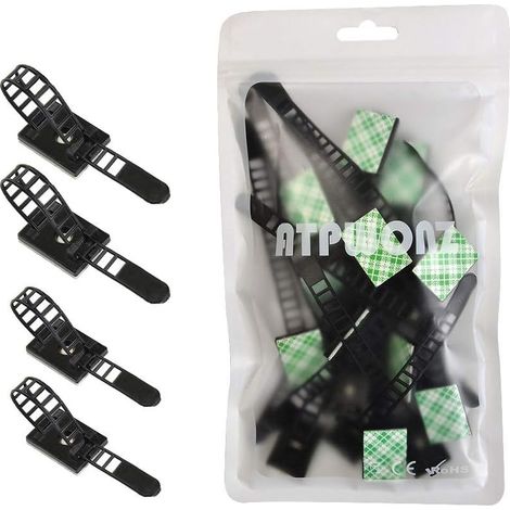 20 Stück verstellbare Kabelclips, selbstklebende Kabelführung für Zuhause und Büro