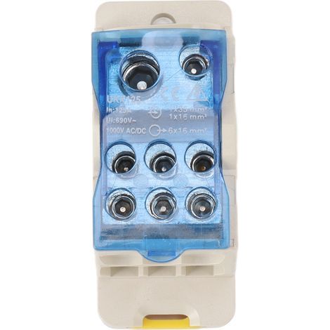 DIN-Schienen-Stromanschlussdose, elektrischer Klemmenblock, AC/DC 1000V 125A Verteileranschluss (1/5)