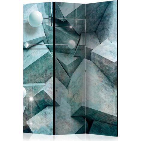 Paravent 3 Volets "Concrete Cubes Green" 135x172cm (1/2)