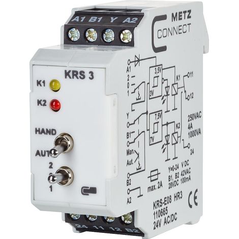 Relé metz connect KRS E08 HR3 gris 24V AC DC