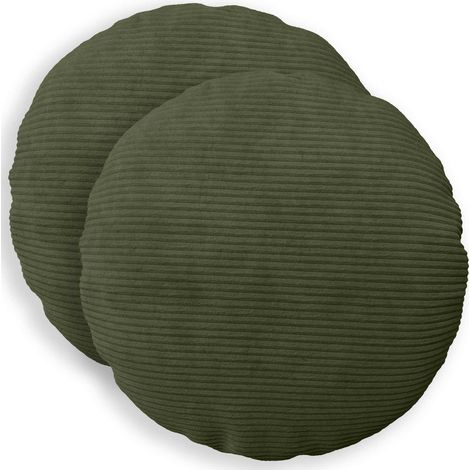 vidaXL Cushion Cover 2 pcs HEERLEN Green 脴 40 cm Corduroy (1/5)