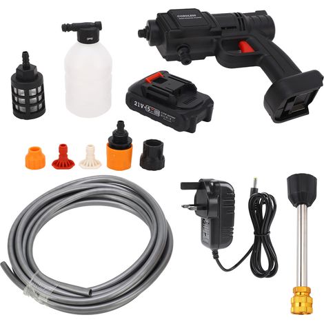 [JAMAIS UTILISÉ]Nettoyeur haute pression sans fil pour voiture, nettoyeur haute pression électrique portable multifonctionnel 100-240 V, prise britannique (1/5)