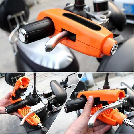Antivol de poignée de moto, antivol de frein général, antivol de direction, antivol de sécurité pour guidon, poignée de frein, levier de frein, antivol de disque - Orange