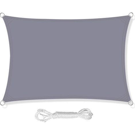 APEX Voile d'ombrage carrée 4 m x 6 m, imperméable, pour jardin, terrasse ou fête en extérieur. Protection solaire à 98 % contre les UV (1/5)