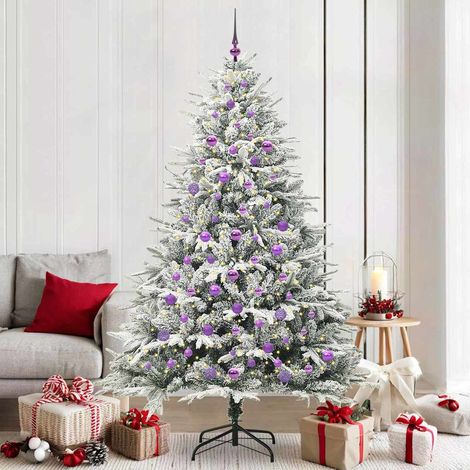 Árbol de Navidad Artificial Pre-iluminado con Juego de Bolas