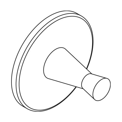 pba 01 Wandhaken antisuizid, Edelstahl lackiert, 34mmxDurchm.50mm