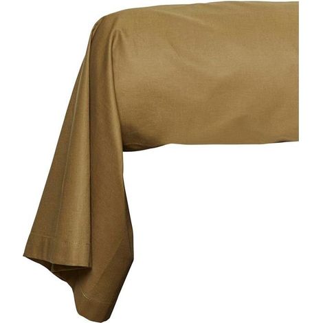 Taie d'oreiller 45 x 185 cm, coton couleur bronze, 57F (1/5)