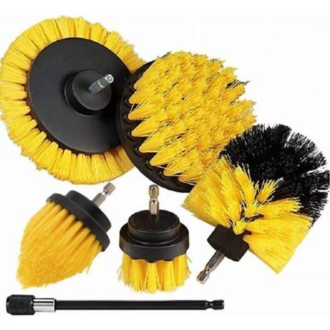 Set of 6 brushes for electric drills, brush for cleaning floor joints (1/4)
