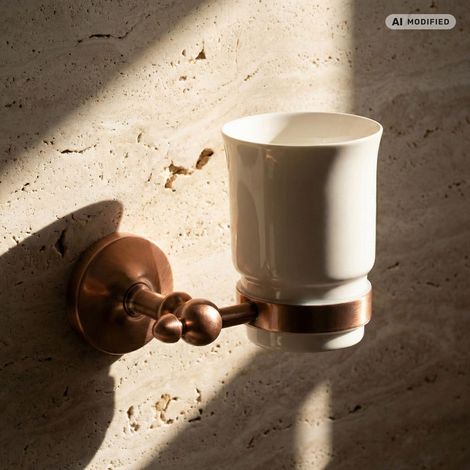 PaulGurkes Gobelet à dents en cuivre Nostalgie Accessoires de salle de bain en céramique (1/3)