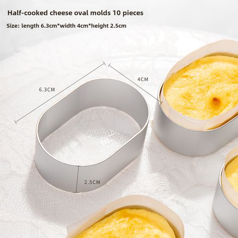 Molde ovalado para tarta de queso de media cocción, molde para tartaletas de queso ligeras, molde para pastel de yogur y mousse, molde redondo para galletas (Molde para tarta de queso de media cocción (1/5)
