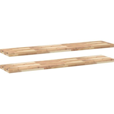 Maison Exclusive - Schweberegale 2 Stk. 140x30x4 cm Massivholz Ak