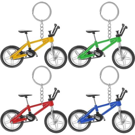 4-teiliges Fahrrad-Schlüsselanhänger-Set, Mountainbike-Designs, Fahrrad-Schlüsselring, Taschenanhänger – Bunt (Schwarzer Schlüsselanhänger) (1/5)