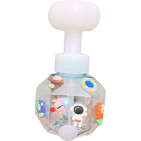 Flacon pompe vide rechargeable en plastique, large ouverture, pour lotion shampoing, design astronaute, 1 pièce (1/5)