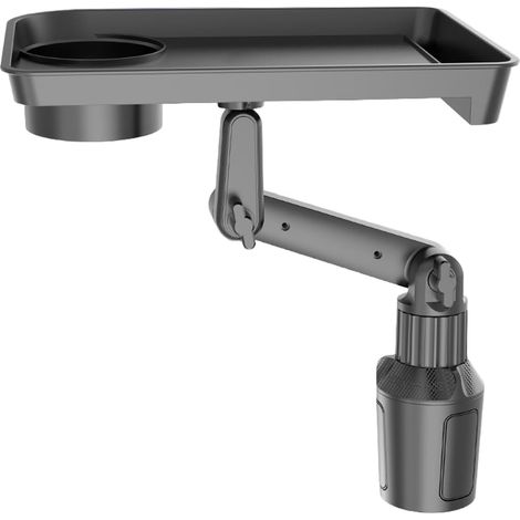 Porte-gobelet de voiture extensible – Plateau amovible en ABS pour boissons et aliments, table automatique pour manger dans le véhicule, rotation à 360 ° Parfait pour le déjeuner, les collations (1/5)