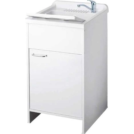 MOBILE LAVATOIO ""GARDEN"" AD 1 ANTA BIANCO LUCIDO L.45 x P.50 x H.85 cm