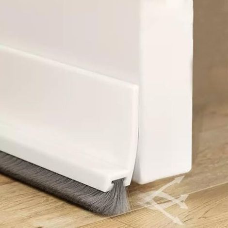 Joint d'étanchéité blanc pour portes, joint de sol avec brosse, joint de porte autocollant, joint de porte, joint de porte, bandes de recouvrement de brosse, joint de brosse, 100 cm ( (1/4)